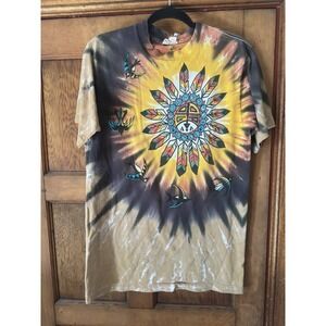 Vtg Grateful Dead 1990 Southwest Thunderbird Tie Dye Shirt Liquid Blue L